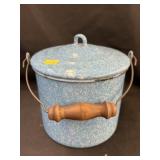 Blue Agateware Pail