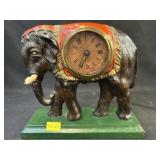 Cast Metal Elephant Form Mantel Clock