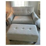 Lazy Boy Oversized Uphol. Chair w/ Ottoman