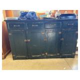 Antique Green Painted Storage Cabinet