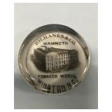 Rare P.H. Hanes Flat Top Tobacco Paperweight