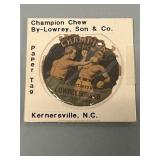 "Champion Chew" Boxing Theme Tobacco Paper Tag