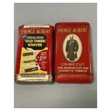 Two Round Bottom Prince Albert Tobacco Pocket Tins