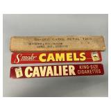 Camel & Cavalier Cigarette Tin Tacker Signs NOS