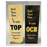 Two Tin Cigarette Rolling Paper Store Dispensers