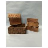 Group Early Stenciled Wood Tobacco Shipping Boxes