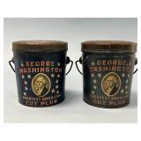 Patriotic George Washington Cut Plug Pail Tins