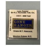 Rare Lone Ranger Paper Tobacco Tag