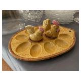 Vintage Japan Egg Plate w/ Shakers