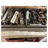 Large Asst. of Metal Scrap on Workbench