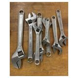 (8) Assorted Adjustable Wrenches