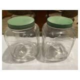(2) Vintage Glass Kitchen Canisters