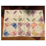 Vintage Butterfly Pattern Crib Quilt