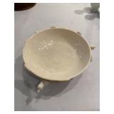 Milk Glass Pheasant Dec. Footed Bowl