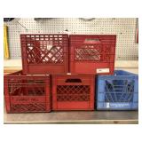 (5) Plastic Storage Crates