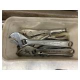 Assortment of Vise Grips & Adjustable Wrenches