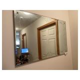 Etched Glass Beveled Wall Mirror