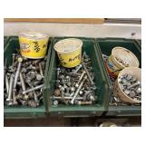(7) Plastic Bins of Assorted Hardware
