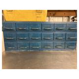18-Drawer Steel Hardware Cabinet w/ Brass Fittings