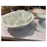 Milk Glass Punch Bowl