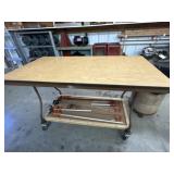 Crafted Worktable on Cart