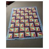 Contemporary Log Cabin Pattern Quilt
