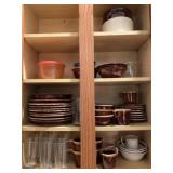 Brown Drip Dinnerware w/ Asst. Svg. Dishes