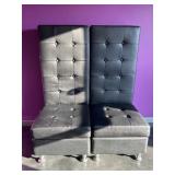 Pair of Vinyl High Back Salon Chairs