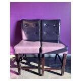 Purple Vinyl Upholstered Bistro Height Chairs