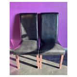 Pair of Vinyl Upholstered Side Chairs