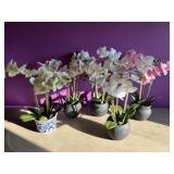 (5) Faux Potted Flowers