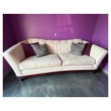 Upholstered Sofa w/ Throw Pillows