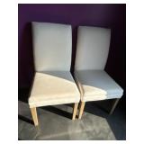 Pair of Upholstered Cream Colored Side Chairs