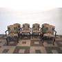 6 Striped Upholstered Arm Chairs