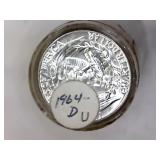ROLL 1964-D UNC. WASHINGTON QUARTERS