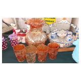 BEAUTIFUL PITCHER & 4 GLASSES