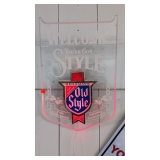 LIGHTED OLD STYLE BAR SIGN