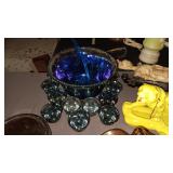 CARNIVAL BLUE PUNCH BOWL / 12 CUPS