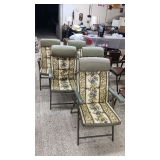 SET OF 5 FOLDING LAWN CHAIRS W/CUSHIONS