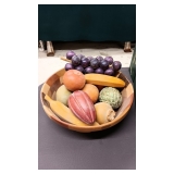 WOOD FRUIT & BOWL