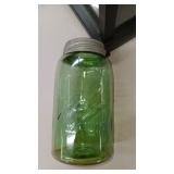 GREEN BALL JAR W/ ZINC LID