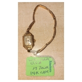 LADIES WATCH MARKED 14K CASE...17 JEWEL