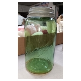 OLD GREEN BALL JAR