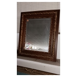 OAK FRAME BEVELED MIRROR