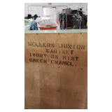 SELLERS JR. CABINET.IVORY ON MINT GREEN...