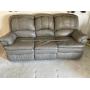 Leather 7 foot double reclining couch. Some wear
