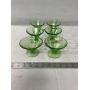 6 Vaseline glass sherbets