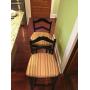 3 wicker stools, 2 with backs & one without