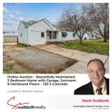 Absolute Online Auction  Move In Ready Home with Garage Sunroom  Beautiful Hardwood Floors
