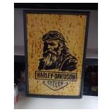 Cadre en bois artisanal Harley Davidson 16''x 23''